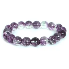 クォーツ（染め）パープル 【丸玉】10mm 数珠 天然石 ブレスレット パワーストーン ブレス お守り 選べるサイズ