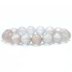 ローズクォーツ(クリア)【丸玉】12mm 数珠 天然石 ブレスレット パワーストーン ブレス お守り 選べるサイズ