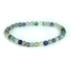 フローライト【カット】4ｍｍ 数珠 天然石 ブレスレット パワーストーン ブレス お守り 選べるサイズ