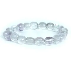 ラベンダーアメジスト【タンブル】横幅/約10ｍｍ 数珠 天然石 ブレスレット パワーストーン ブレス お守り 選べるサイズ