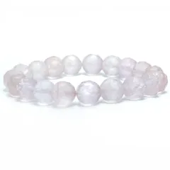 ローズクォーツ【カット】10mm 数珠 天然石 ブレスレット パワーストーン ブレス お守り 選べるサイズ