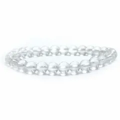 水晶 クリスタル【丸玉】6mm 数珠 天然石 ブレスレット パワーストーン ブレス お守り 選べるサイズ