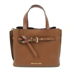 マイケルコース エミリア レザー スモール サッチェル ハンドバッグ 鞄 ショルダー無し レディース ブラウン Michael Kors 【中古】