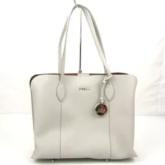 フルラ ヴィットリア トートバッグ 本革 レザー A4可 ビジネス 鞄 ブランド レディース グレー Furla 【中古】