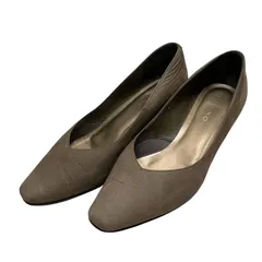 【美品】卑弥呼 (24.5) パンプス アーモンドトゥ ローヒール 定番デザイン 本革 レザー
