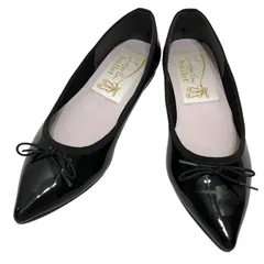 【美品】ラウナレアバレエ (21.5) バレエシューズ フラット ポインテッドトゥ パンプス エナメル 定番デザイン