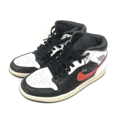 【中古】NIKE AIR JORDAN 1 MID BLACK/CHILE RED/WHITE 26.5㎝ 554724-075 ナイキ エアジョーダン1 ミッド ブラック/チリレッド/ホワイト[66]