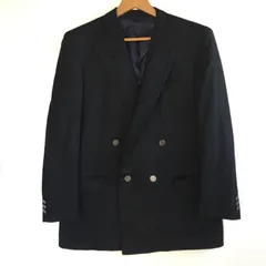 LANVIN ダブルブレスト ウールテーラードジャケット メンズ ブラック 2982202511160043