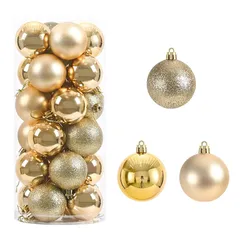 【新品】 クリスマスボール クリスマスオーナメント ゴールド 直径4cm クリスマスボール24個セット クリスマスツリーストラップ クリスマス装飾 モール天井ストラップ細工 バレルめっきボール 綺麗 クリスマスツリー飾り インテリア ツリー 飾り 雰囲気が 0