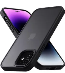 iPhone 12 /iPhone 12 Pro 用 ケース 耐衝撃 滑り止め 指紋防止 米軍MIL規格 マット仕上げ ストラップホール付き SGS認証 黄変防止 耐久性 カバー ワイヤレス充電対応 アイフォン いphone 12/12pro  マットブラック