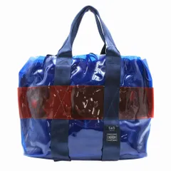 吉田カバン ポーター PORTER シー Sea NEW YORK モニカ トート バッグ 2WAY PVC ショルダーバッグ ACS20-05 ブルー ur329 【中古】