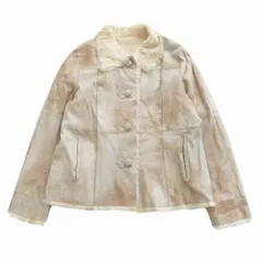 ラビットファー ムートン リバーシブルコート アウター アイボリー レディース 【中古】