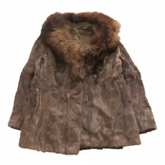 【美品】本毛皮 リアルファー コート ラム ブラウン ブラック サイズL img_1245.jpg