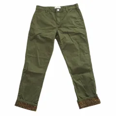 カレント エリオット CURRENT ELLIOTT 003722-PT00948 スリム テーパードパンツ レオパード柄裏地 オリーブ 27 レディース 【中古】