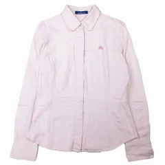 バーバリー BURBERRY BLUE LABEL コットン 長袖 シャツ ブラウス カットソー トップス FE522-134 38 ピンク レディース ur6 【中古】