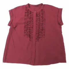 24SS untitled アンタイトル 半袖 フリル ブラウス シャツ カットソー トップス 153-89199 2 M ボルドー レディース ur7 【中古】