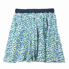 バーバリー BURBERRY BLUE LABEL 総柄 フレア ミニ スカート ゴムウエスト ボトムス 38 S 青 ブルー レディース ur10 【中古】