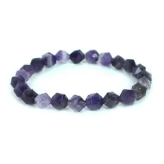 シェブロンアメジスト（ドッグティース）【ダイヤカット】8mm 数珠 天然石 ブレスレット パワーストーン ブレス お守り 選べるサイズ