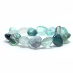 フローライト【ハート】14mm（厚み7mm） 数珠 天然石 ブレスレット パワーストーン ブレス お守り 選べるサイズ