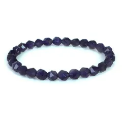 アメジスト【ダイヤカット】6mm 数珠 天然石 ブレスレット パワーストーン ブレス お守り 選べるサイズ