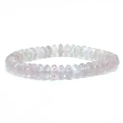 ローズクォーツ【そろばんカット】4×8mm 数珠 天然石 ブレスレット パワーストーン ブレス お守り 選べるサイズ