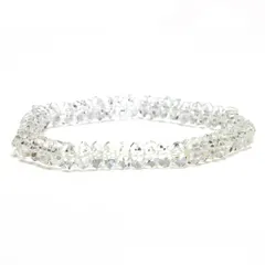 水晶 クリスタル【ボタンカット】4×8mm 数珠 天然石 ブレスレット パワーストーン ブレス お守り 選べるサイズ