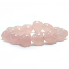 ローズクォーツ【ハート】14mm（厚み9mm） 数珠 天然石 ブレスレット パワーストーン ブレス お守り 選べるサイズ