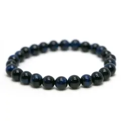 ブルータイガーアイ【丸玉】8mm 数珠 天然石 ブレスレット パワーストーン ブレス お守り 選べるサイズ