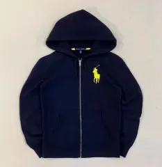 ポロラルフローレン タイトフィット ビックポニー フードジップアップ ネイビー