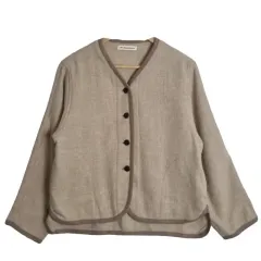 100% ヴィンテージ ベージュ カーディガン L ウール 100%