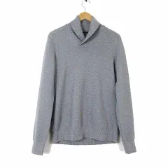 セオリー Theory ニット セーター ウール 長袖 ショールカラー M グレー 杢 美品