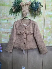 ツイード裏地キルティングジャケット