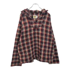 EARTH RAGZ メキシカンパーカー チェック ワインレッド(メンズ L)中古 古着 U9284
