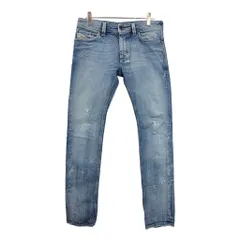 イタリア製 DIESEL INDUSTRY ディーゼル インダストリー 刺繍 デニムパンツ ライトブルー(メンズ W31 L34)中古 古着 U9612