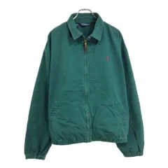 90年代 USA製 Polo by Ralph Lauren ポロ ラルフローレン スイングトップ グリーン(メンズ XL)中古 古着 U9764