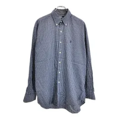 Polo by Ralph Lauren ポロ ラルフローレン BLAKE ボタンダウンシャツ チェック ネイビー(メンズ M)中古 古着 U9884