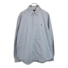 RALPH LAUREN ラルフローレン ボタンダウンシャツ ストライプ ブルー(メンズ 16 1/2)中古 古着 U9972