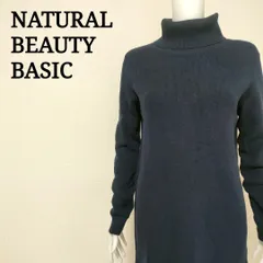 ナチュラルビューティーベーシック NATURAL BEAUTY BASIC タートルネックニットワンピース