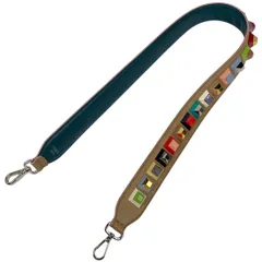 フェンディ FENDI ストラップユー ショルダーストラップ レザー ベージュ マルチカラー レディース 【中古】