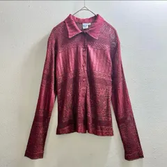 .USA ヴィンテージ シアーシャツ レース 90s アメリカ ビンテージ 総柄