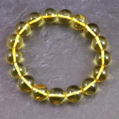 天然琥珀 バルティックアンバー 虫入り　アンバー  12mm玉ブレスレット 16.8g 【榎本通商52526】