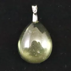 リビアンデザートグラス 29mmドロップ ペンダントトップ 8.3g  【榎本通商19919】