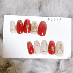 【現品】 クリスマスネイルチップ　冬ネイル
