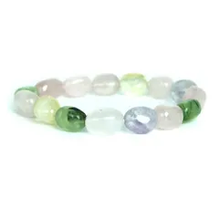 ミックスクリスタル【タンブル】横幅/約10ｍｍ 数珠 天然石 ブレスレット パワーストーン ブレス お守り 選べるサイズ