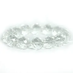 水晶 クリスタル【カット】16mm 数珠 天然石 ブレスレット パワーストーン ブレス お守り 選べるサイズ