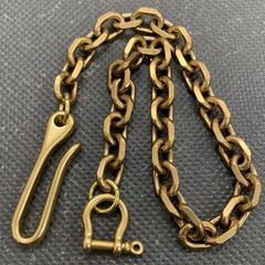真鍮カラビナ ウォレットチェーン 13mm 小豆チェーン ツリバリフック