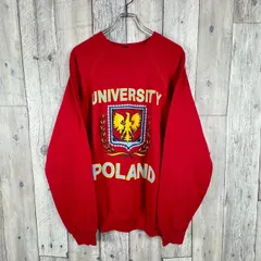 OLD THE SWEATSHIRT COMPANY 80s ヴィンテージ 米国製 UNIVERSITY POLAND ポーランド大学 プリント 裏起毛 ラグラン スウェット スエット トレーナー メンズ XL サイズ