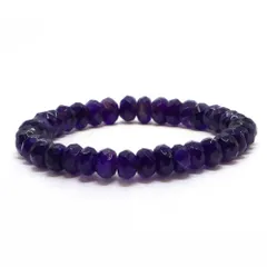 アメジスト【ボタンカット】5×8mm 数珠 天然石 ブレスレット パワーストーン ブレス お守り 選べるサイズ