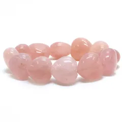 ローズクォーツ【ハート】16mm（厚み10mm） 数珠 天然石 ブレスレット パワーストーン ブレス お守り 選べるサイズ