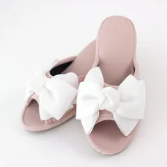 ヒールスリッパ リボンプリンセス ルームシューズ (Ｌサイズ, ピンク) [ピンク] [24.5 cm]